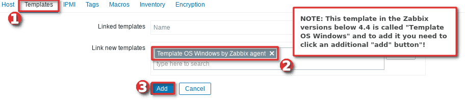Add Windows host to Zabbix - Step 3