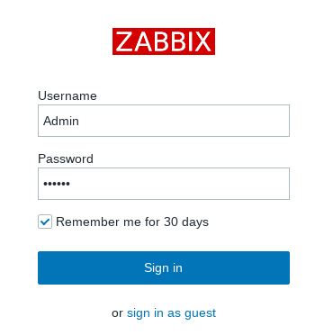 ZABBIX LOGIN PAGE