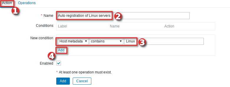 How to configure auto-registration of agents (Linux servers) in Zabbix - Step 2