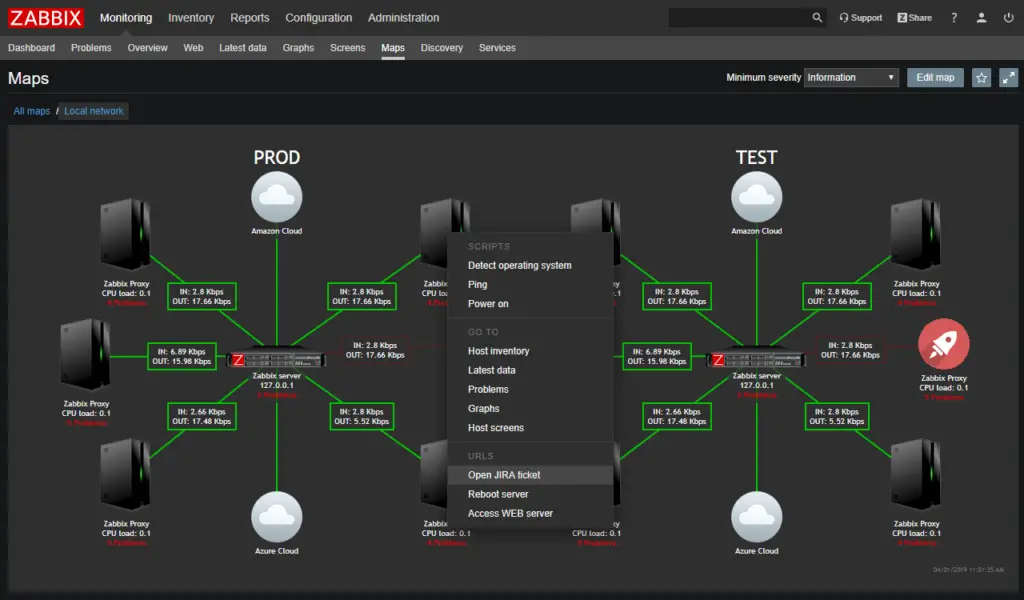 Example (screenshoot) of Zabbix Map - 3