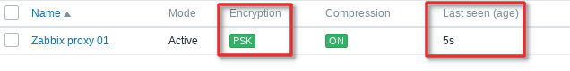 Checking proxy encryption status in the web frontend