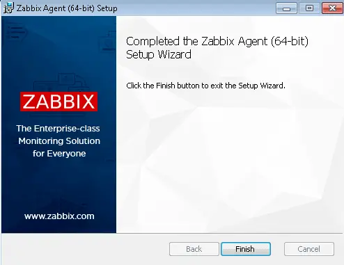 Install Zabbix Agent on Windows using MSI installer - Step 6