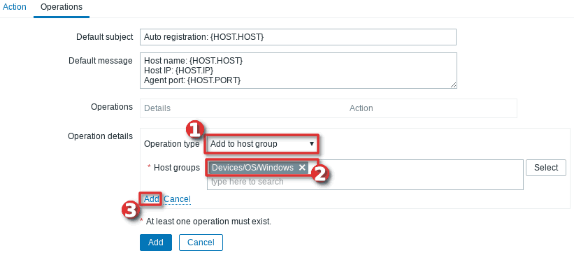 How to configure auto-registration of agents (Windows servers) in Zabbix - Step 4