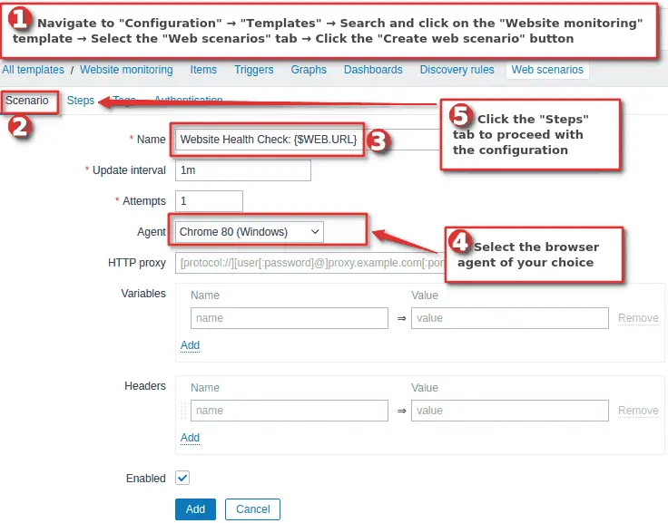 Create a Zabbix template for website monitoring - Step 3