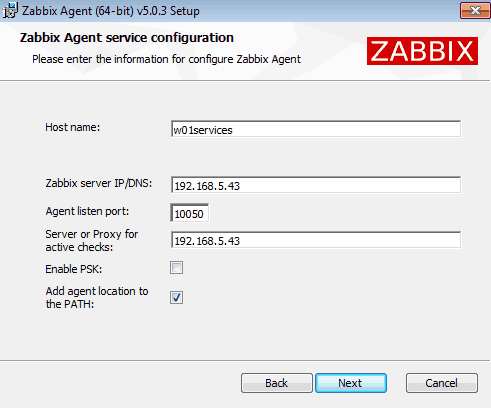 Install Zabbix Agent on Windows using MSI installer - Step 3
