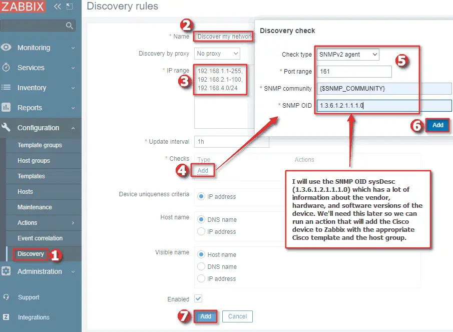 Picture showing how to create discovery rule in Zabbix